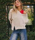 V-Neck to pin tan