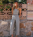 Straight legs denim pant in stripe