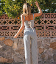 High rise denim in stripe