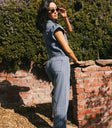 Two back pockets denim in medium wash
