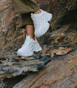 Round toe platform sneakers