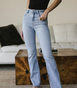 light denim jeans with side slits