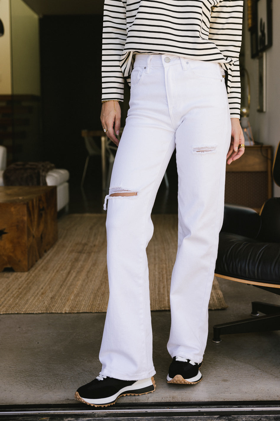 straight leg denim in white