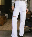 straight leg denim in white