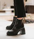 black heeled boots