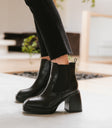 chunky heeled boots in black