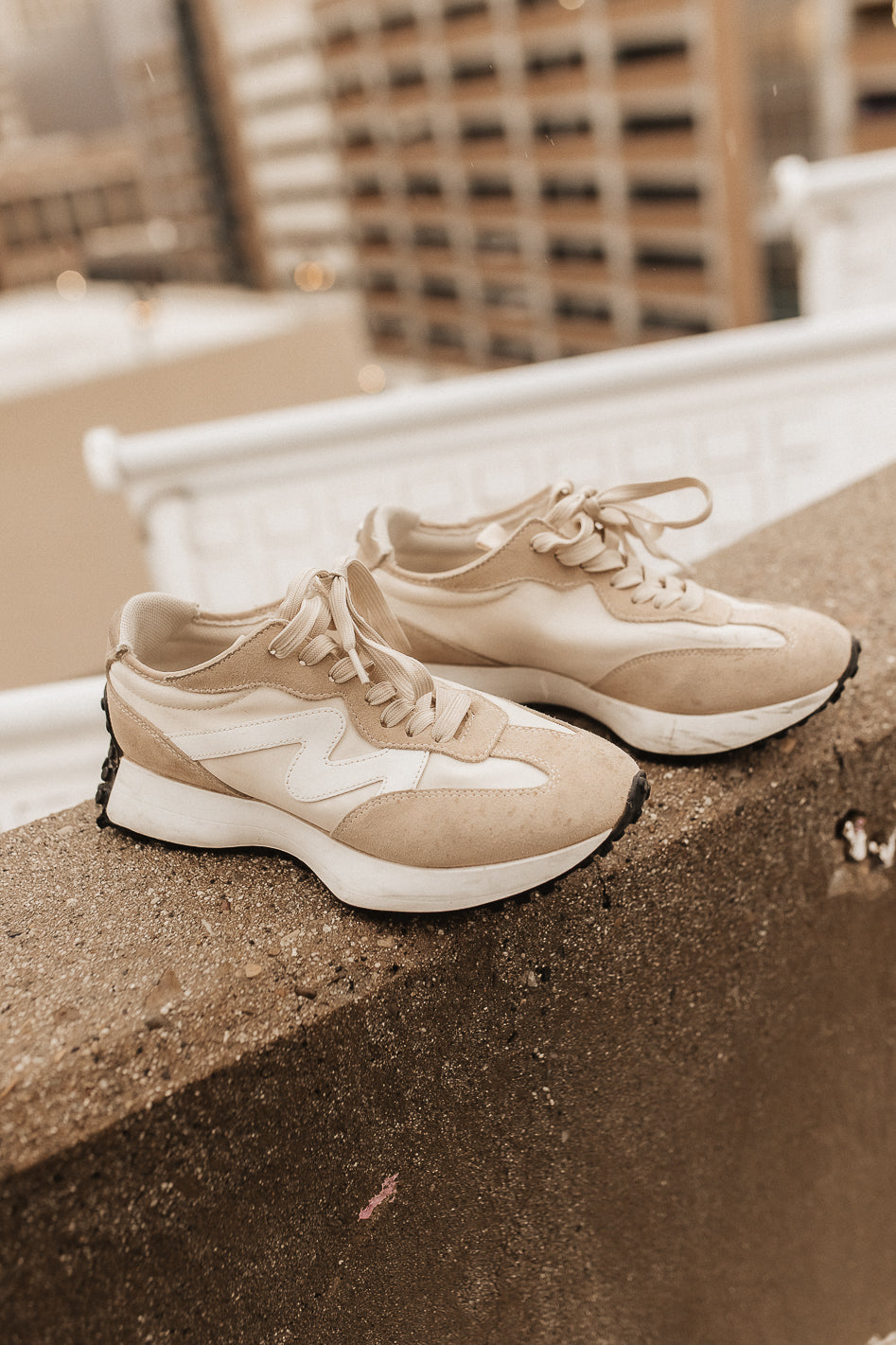 natural sneakers with black gumsole