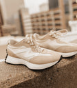 tan and white sneakers