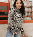 printed aztec sweater