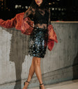 sequin mini skirt