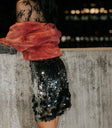 sequin skirt in black