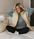 cream puffer vest