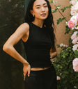RIBBED TANK IN BLACK