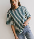 striped tee in teal