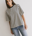 black and white striped tee