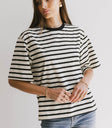 oversized black and white tee