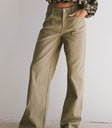 wide leg denim in olive