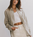 striped sage shacket