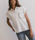 stitched short sleeve top
