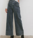 wide leg dark wash denim