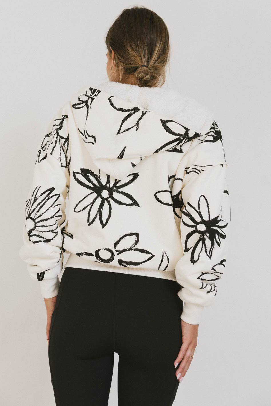 floral printed hoodie