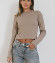 RIBBED TOP IN TAN