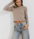 LONG SLEEVE RIBBED CROP TOP