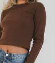 RIBBED TOP IN BROWN
