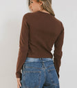 BROWN RIBBED CROP TOP