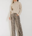 wide leg denim in leopard