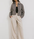 grey jacket with front buttons