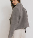 wool collared jacket in grey