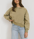 green cropped sweater