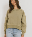 contrast knit sweater in green