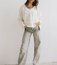 v neck sweater in ivory