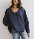 navy v neck sweater