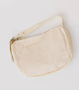ivory woven bag with buckle strap