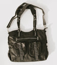 FAUX LEATHER BAG IN BLACK WITH STRAPS