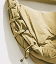 side tie and zipper puff bag in sage