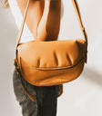 VEGAN LEATHER BAG IN COGNAC