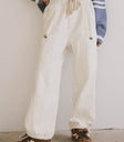 drawstring pants in cream
