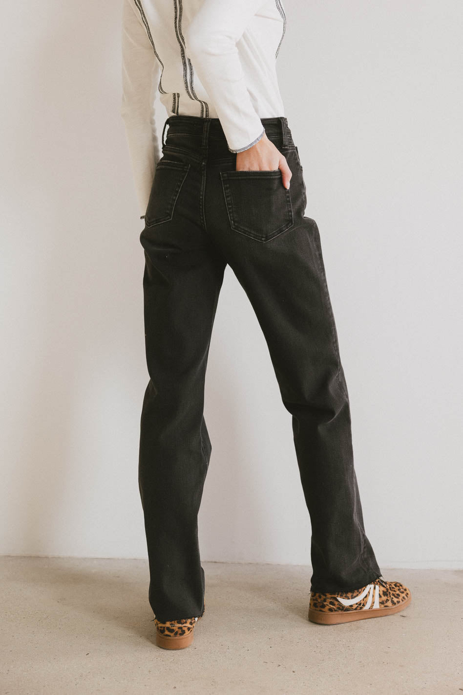 black loose fit denim