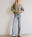 wide leg light wash denim
