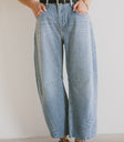 light wash barrel denim