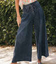 Melanie Wide Leg Pants in Dark Wash