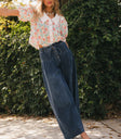 Melanie Wide Leg Pants in Dark Wash
