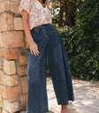 Melanie Wide Leg Pants in Dark Wash
