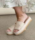White platform sandals