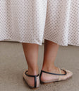 Sheer flat shoes in cream