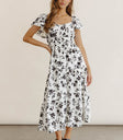 Black and white floral dress